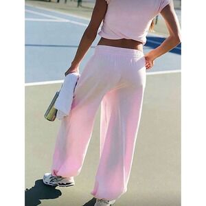 2 Piece Lounge Set Relaxed Jogger Pants Crossover Crop Top Womens Small Pink NEW